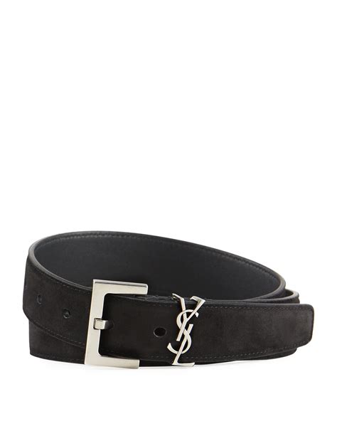 mens ysl belt for sale|saint laurent monogram suede belt.